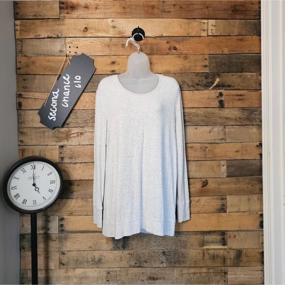 Athleta women's silver gray long sleeve open back sweatshirt size m - Picture 1 of 15